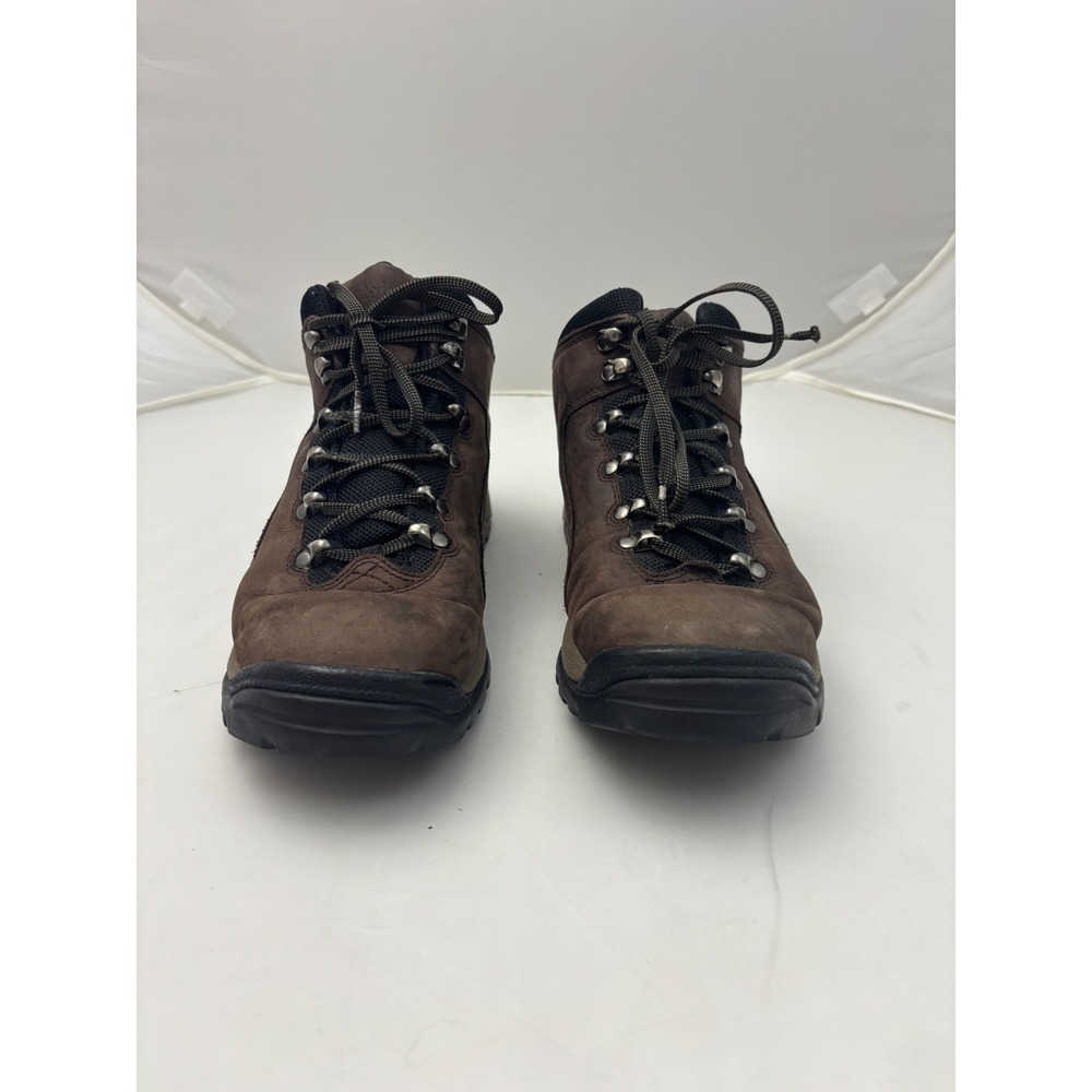 Timberland Mens 9.5W Brown Nubuck Leather Hiking Boots 87133 ACT Lug Sole